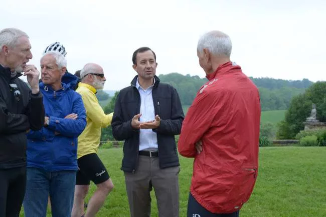 Victor Sidy and cyclists at Taliesin.