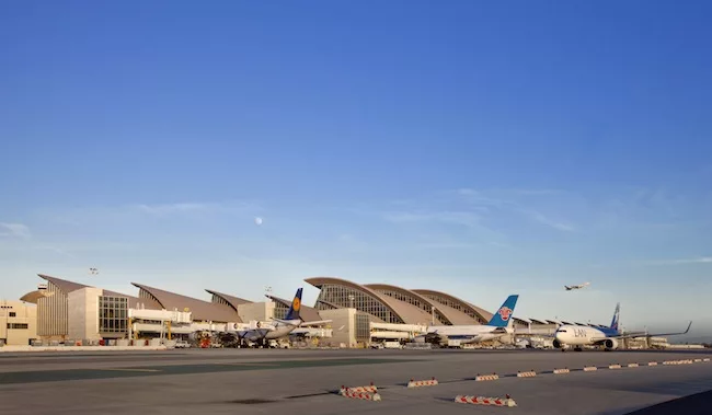 The new Tom Bradley International Terminal at the Los Angeles International Airport.