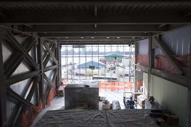 The building's threater space overlooks the Hudson River, April 2013.