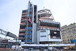 A view of the building from the West Side Highway, June 2013.