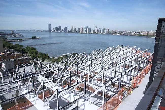 The eighth-floor gallery's skylights, June 2013.