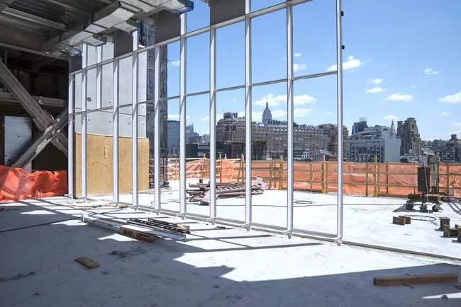 Looking west from the building's sixth floor gallery, June 2013.