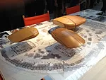 A model of Renzo Piano's Parco della Musica (2002) in Rome, on display at Manhattan's Gagosian gallery.