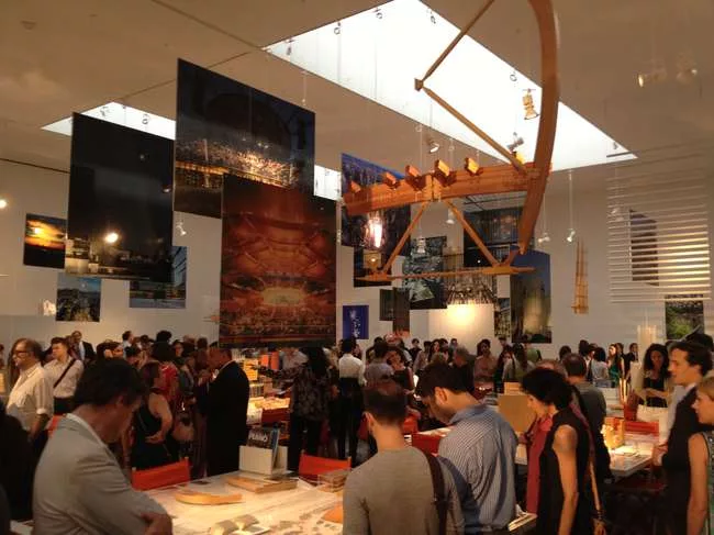 Manhattan's Gagosian gallery on opening night of <em>Fragments</em>, an exhibition of work by the Renzo Piano Building Workshop.