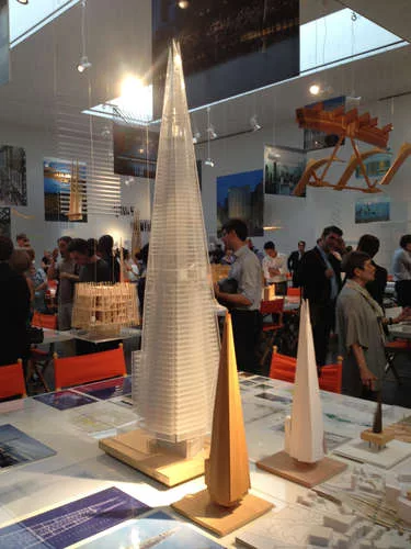A model of Renzo Piano's Shard tower (2012) in London, on display at Manhattan's Gagosian gallery.
