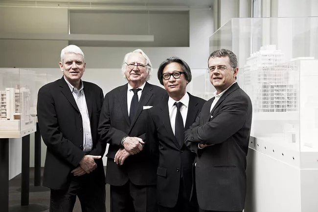 From left to right: Bernhard Karpf, Associate Partner; Richard Meier, Managing Partner; Dukho Yeon, Associate Partner; Reynolds Logan, Associate Partner.
