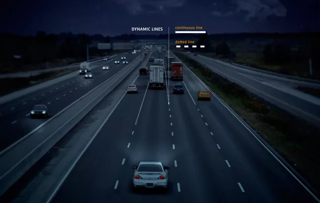 <strong>Smart Highway</strong><br />Dutch artist and designer Daan Roosegaarde designed a high tech highway to make roads sustainable and safe. The Smart Highway automatically adjusts with traffic and