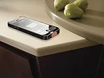 <strong>Wireless Charging Countertops </strong><br />At the 100% Design expo <a href='www.dupont.com' target='_blank'>DuPont Corian</a> presented a striking feature wall made of the saturated black co