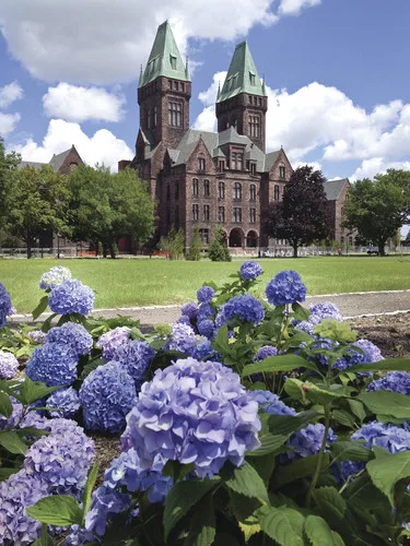 The landmarked Buffalo State Asylum for the Insane, by Henry Hobson Richardson along with Frederick Law Olmsted and Calvert Vaux, as it looks today.