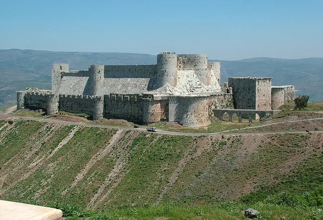 Syrian Arab Republic. The Crac des Chevaliers from the southwest, 2004.<br /><br />
