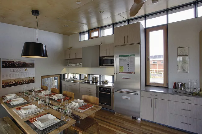 <strong>University of Nevada, Las Vegas </strong><br /> A generous kitchen is the centerpiece of this house, designed to be a vacation getaway in the southwestern U.S. (it will become an exhibit and