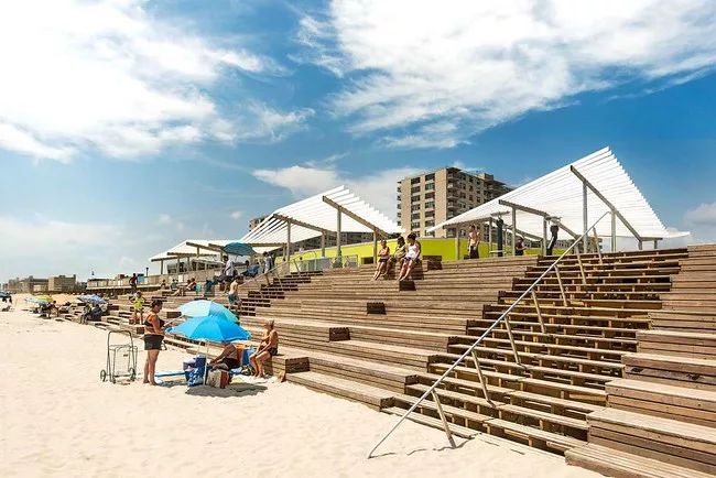 Sage and Coombe Architects designed beach steps and benches with wood salvaged from the storm.