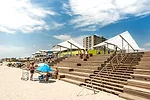 Sage and Coombe Architects designed beach steps and benches with wood salvaged from the storm.