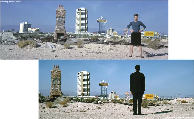 Top photo: Taken by Robert Venturi, November 1966 in Las Vegas, Nevada <br />Bottom photo: Taken by Denise Scott Brown, November 1966 in Las Vegas, Nevada