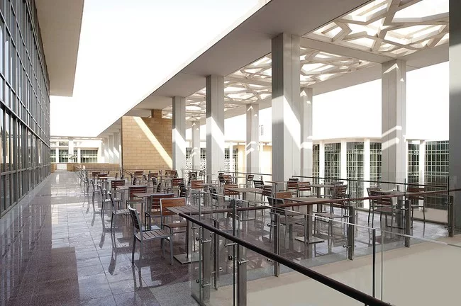 Seating area at the College of Arts and Sciences.