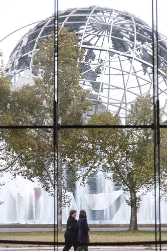 View of the Unisphere from the museum's main hall.