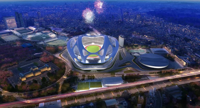 The new national stadium of Japan, by Zaha Hadid Architects, will be built for the 2020 summer Olympics in Tokyo.