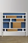 Charlotte Perriand<br />Bookcase (1966)<br />White tinted wood, braided rush. Three lights integrated.<br />Provenance: Jean and Huguette Borot’s house, Paris<br />