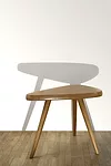 Charlotte Perriand<br />Guéridon ‘en forme’ (1952) <br />Pedestal table in oak<br />Dimensions: H. 28 X L. max 44 X D. 27 inches<br />Provenance: Jean and Huguette Borot’s house