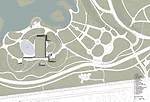 Site plan showing 2013 Tod William Billie Tsien skating rink and landscape. <a href='http://www.archrecord.construction.com/news/2013/12/Lakeside-First-Look/13_full.jpg'>Click to enlarge</a>.<br />