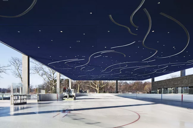 Site plan showing 1961 skating rink and parking lot. <a href='http://www.archrecord.construction.com/news/2013/12/Lakeside-First-Look/12_full.jpg'>Click to enlarge</a>.<br />