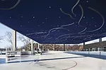 Site plan showing 1961 skating rink and parking lot. <a href='http://www.archrecord.construction.com/news/2013/12/Lakeside-First-Look/12_full.jpg'>Click to enlarge</a>.<br />