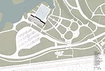 Site plan showing 1961 skating rink and parking lot. <a href='http://www.archrecord.construction.com/news/2013/12/Lakeside-First-Look/12_full.jpg'>Click to enlarge</a>.<br />