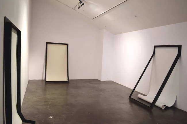 What may look like a blank canvas loosely hung on solid frame is Amorphis’s challenge to be more mindful and questioning. Created with designer Matthew Au, the slouched canvases reflect the slig