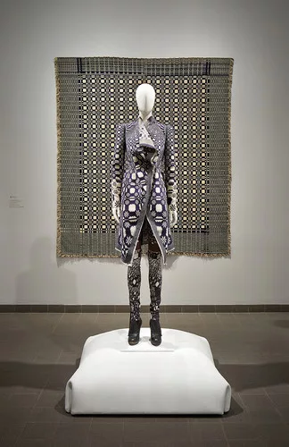 A suit by Gary Graham of engineered Jacquard and digitally printed cotton twill.