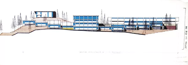 Augusto Álvarez and Enrique Carral. Project for the Heroico Colegio Militar Competition, 1971.