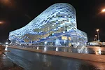 <strong>Iceberg Skating Palace</strong><br /><strong> Architect: Mosproekt-4 with Ingeokom</strong><br /> This glass-faceted ice palace for figure skating and short-track speed  skating suggests both 