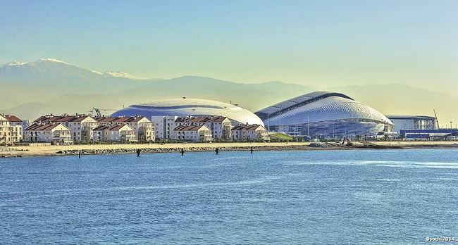 View of the Coastal Cluster of Olympic venues in Sochi