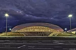 <strong>Bolshoy Ice Dome</strong><br /><strong>Architect: Mostovik</strong><br />Sochi’s cute symbolism is also at work in the village’s main ice hockey rink, which the architects capped w