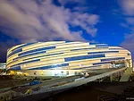 <strong>Shayba Arena</strong><br /><strong>Architect: Central Research Institute for Industrial Buildings (CNIIPromzdaniy)</strong><br />As the smaller of the two hockey rinks—and the most liter