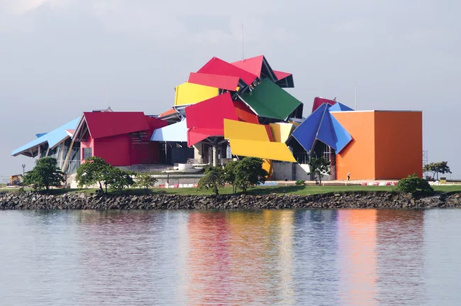The biodiversity museum, which sits along Panama City’s Amador Causeway, is visible from great distances across the bay.