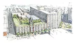Under The Architectural Team's plan, the Sibley's building would gain several hundred thousand  square feet of office space, nearly 200 apartments, an underground parking garage, street-level shops, a