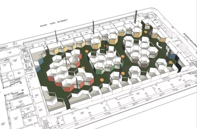 Rafael Viñoly's exhibition scheme for Spring Masters New York, which will take place at the Park Avenue Armory in Manhattan, challenges art fairs’ status-quo rectangular grids.