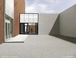 A rendering of Andrew Berman's addition to and renovation of SculptureCenter's building, a 1908 former trolley repair shop in New York City.