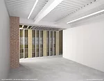 A rendering of Andrew Berman's addition to and renovation of SculptureCenter's building, a 1908 former trolley repair shop in New York City.