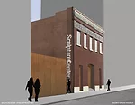 A rendering of Andrew Berman's addition to and renovation of SculptureCenter's building, a 1908 former trolley repair shop in New York City.