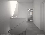 A rendering of Andrew Berman's addition to and renovation of SculptureCenter's building, a 1908 former trolley repair shop in New York City.