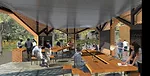 The firm wanted the educational building to be low-maintenance and serve as a tool in itself, so they integrated fieldwork instruments into the structure.