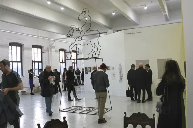 Andrew Feuerstein and Bret Quagliara designed a configuration of temporary exhibition spaces for the Independent Art Fair, which runs March 7-9 in New York City.