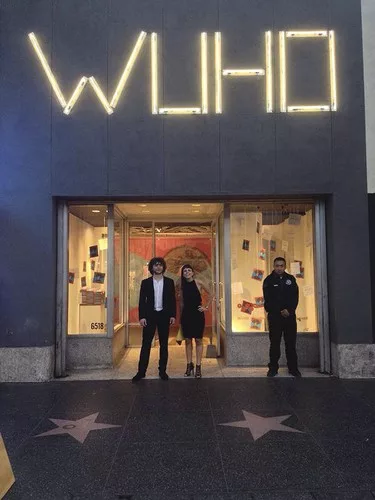 Cityvision founders Francesco Lipari and Vanessa Todaro in front of the WUHO Gallery in Los Angeles.