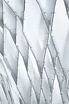 <em>Caret 6</em>, by architect Kory Bieg of OTA+ and his UTSOA design  studio, was inspired by the lines of ribbed Gothic vaults and made of  thousands of diamond-shaped, CNC-fabricated pieces of shee