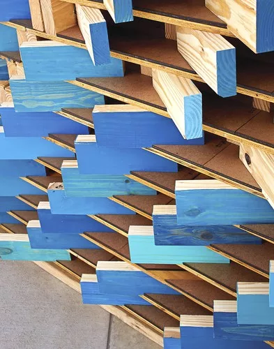 The 18-foot, undulating, plywood <em>Waller Wall</em>, created by  architect Murray Legge’s Design 5 studio at The University of Texas at  Austin School of Architecture, was filled with more tha