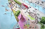 An artist's rendering of possibilities for the planned 11th Street Bridge Park in Washington, D.C.