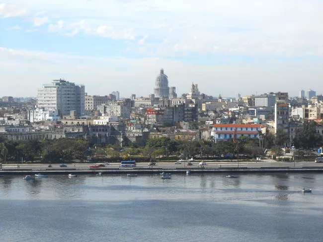 View of old city and Centro district from the Fortaleza de San Carlos de la Cabaña.