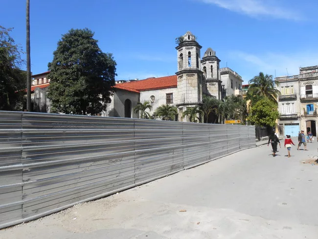 Old Havana plaza under renovation.