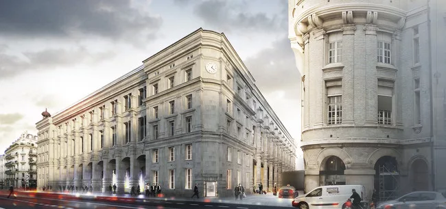 In July 2012, Dominique Perrault Architecture won a competition to transform France's biggest post office into a mixed-use municipal and commercial facility. The Poste Centrale du Louvre (Central Post